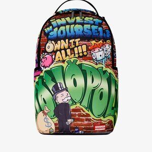 Sprayground Monopoly Graffiti Rush Backpack🔥New Black Bookbag Large School Bag